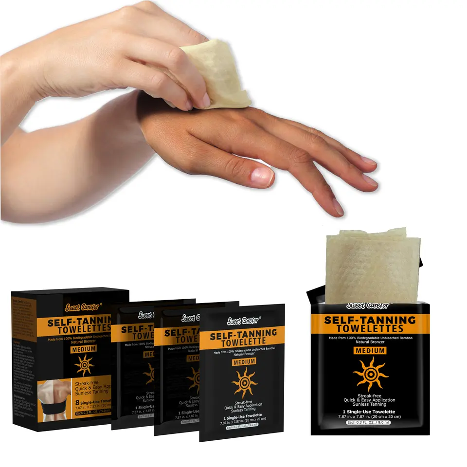 ndividually Wrapped Streak Free Natural Looking Tan Self Towelettes Tanning Wipes For Body