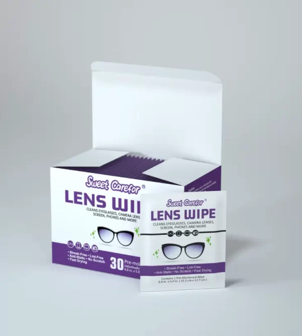 CIT/MIT Free Streak Free Lens Wipes Single Sachet 25pcs box Safe, Effective Eyeglass Cleaning Mobile Cleaning Wipes